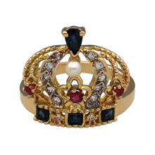 Load image into Gallery viewer, 18ct Gold &amp; Diamond Set Crown Ring
