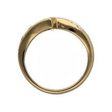 Load image into Gallery viewer, 18ct Gold Diamond &amp; Emerald Set Crossover Band Ring
