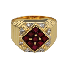 Load image into Gallery viewer, 18ct Gold Diamond &amp; Ruby Set Signet Ring
