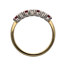 Load image into Gallery viewer, 18ct Gold Diamond &amp; Ruby Set Band Ring

