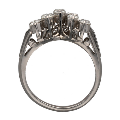 Platinum & Diamond Set Double Row Wishbone Ring