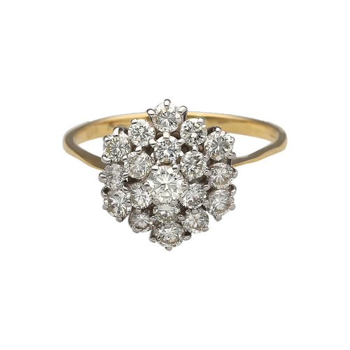 18ct Gold & Diamond Set Cluster Ring