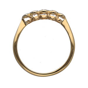 18ct Gold & Platinum Diamond Set Five Stone Band Ring