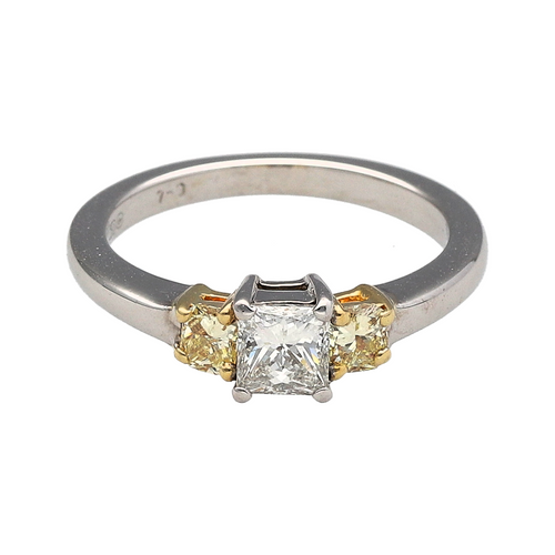 18ct White Gold & Diamond Set Trilogy Ring
