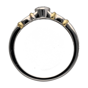 18ct White Gold & Diamond Rubover Set Solitaire Ring