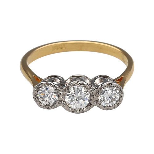 18ct Gold & Diamond Set Trilogy Ring