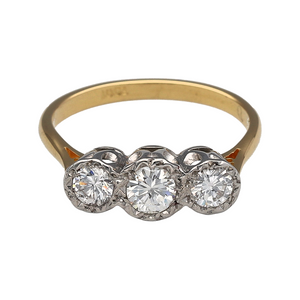 18ct Gold & Diamond Set Trilogy Ring