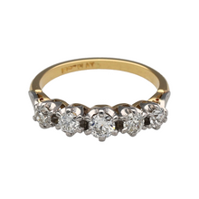 Load image into Gallery viewer, 18ct Gold &amp; Diamond Set Five Stone Band Ring

