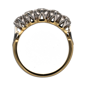 18ct Gold & Diamond Set Five Stone Band Ring