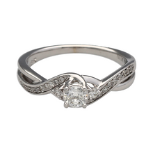 Load image into Gallery viewer, 18ct White Gold &amp; Diamond Set Twist Solitaire Ring
