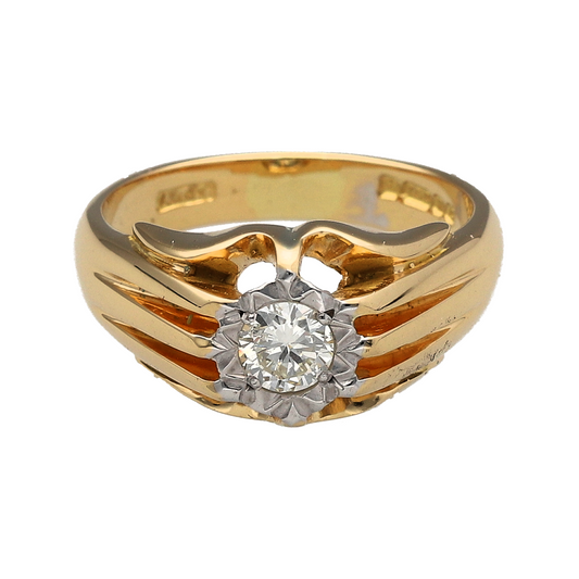 18ct Gold & Diamond Set Vintage Style Ring