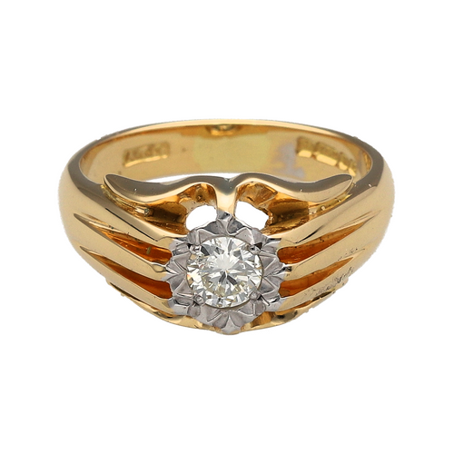 18ct Gold & Diamond Set Vintage Style Ring