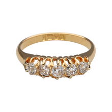 Load image into Gallery viewer, 18ct Gold &amp; Diamond Set Five Stone Vintage Ring
