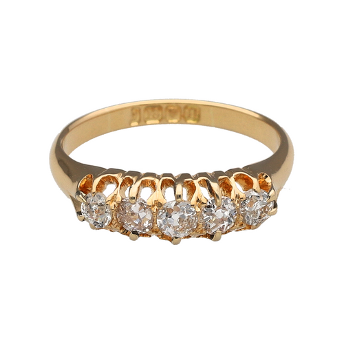 18ct Gold & Diamond Set Five Stone Vintage Ring
