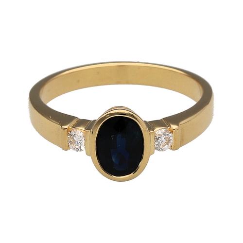 18ct Gold Diamond & Sapphire Trilogy Ring