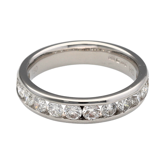 18ct White Gold & Diamond Set Band Ring