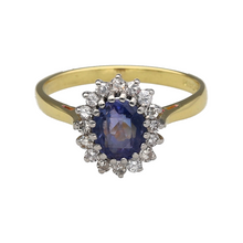 Load image into Gallery viewer, 18ct Gold Diamond &amp; Sapphire Set Cluster Ring
