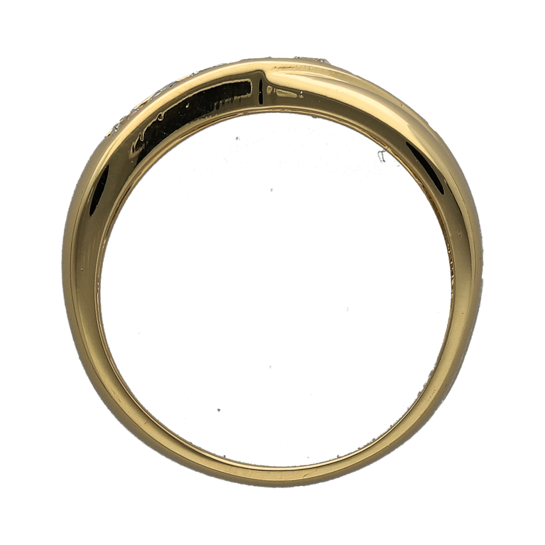 18ct Gold & Diamond Set Crossover Band Ring