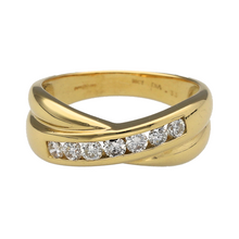 Load image into Gallery viewer, 18ct Gold &amp; Diamond Set Crossover Band Ring
