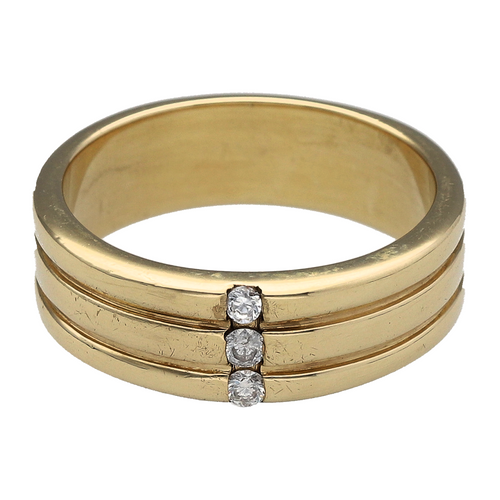 9ct Gold & Diamond Set Wide Band Ring