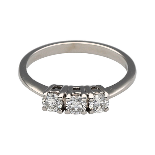 18ct White Gold & Diamond Set Trilogy Ring