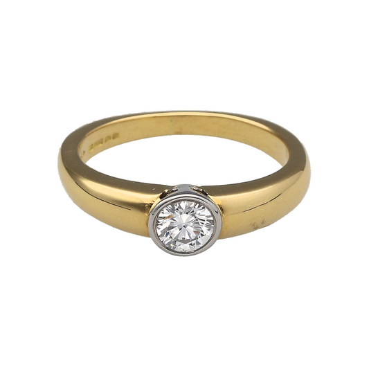 18ct Gold & Diamond Set Solitaire Ring