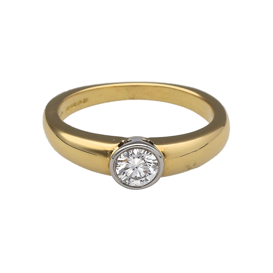 18ct Gold & Diamond Set Solitaire Ring