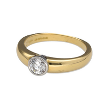 Load image into Gallery viewer, Bring timeless sparkle and classic elegance to your collection with this pre-owned 18ct yellow gold and diamond set solitaire ring, offering a refined blend of sophistication and enduring beauty—perfect for marking life’s most special moments.

Design: The ring features a brilliant cut diamond of approximately 0.28ct, set as a striking solitaire that creates a radiant and timeless focal point.

