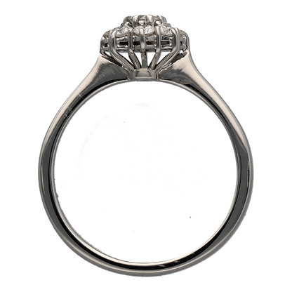 18ct White Gold & Diamond Set Flower Cluster Ring