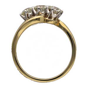 18ct Gold & Diamond Set Trilogy Twist Ring