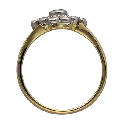 18ct Gold & Diamond Set Flower Cluster Ring