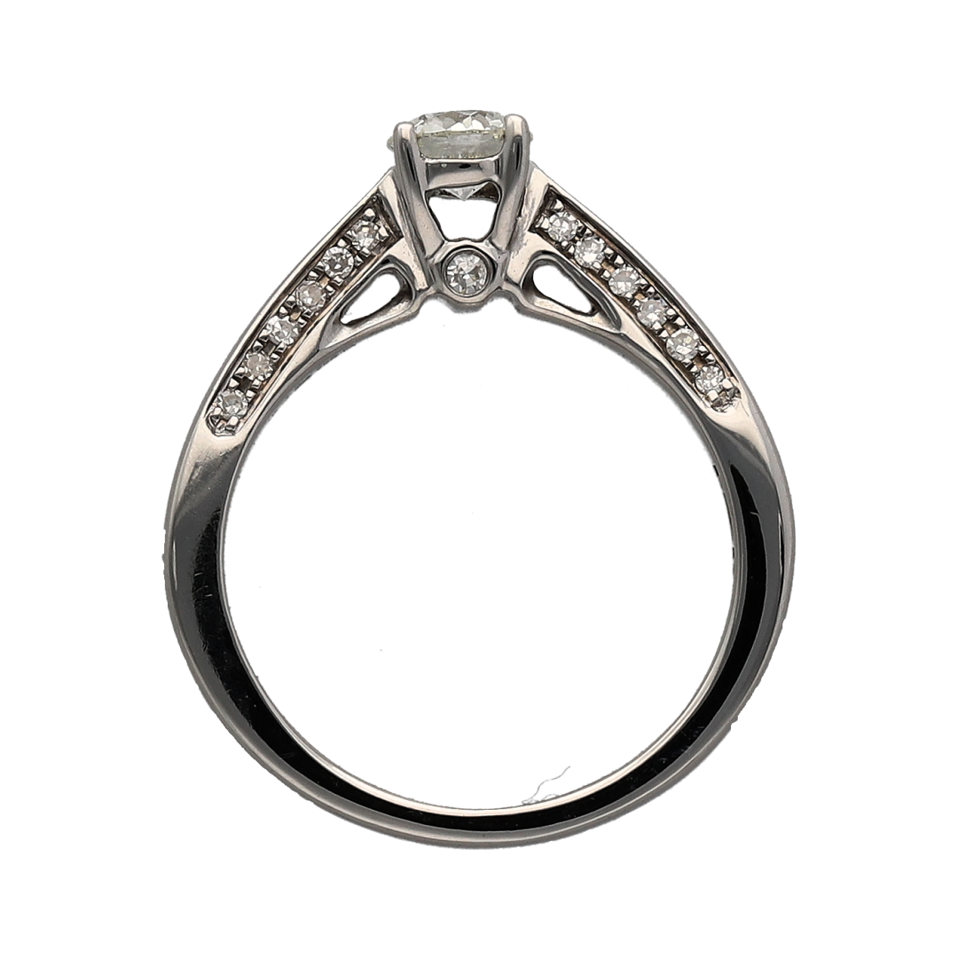 18ct White Gold & Diamond Set Solitaire Ring