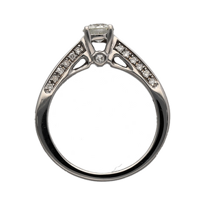 18ct White Gold & Diamond Set Solitaire Ring
