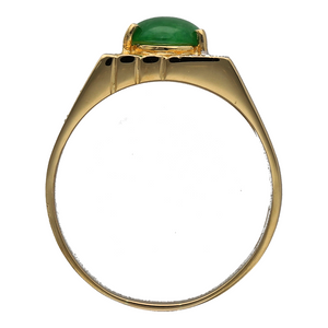 18ct Gold Diamond & Emerald Set Signet Ring