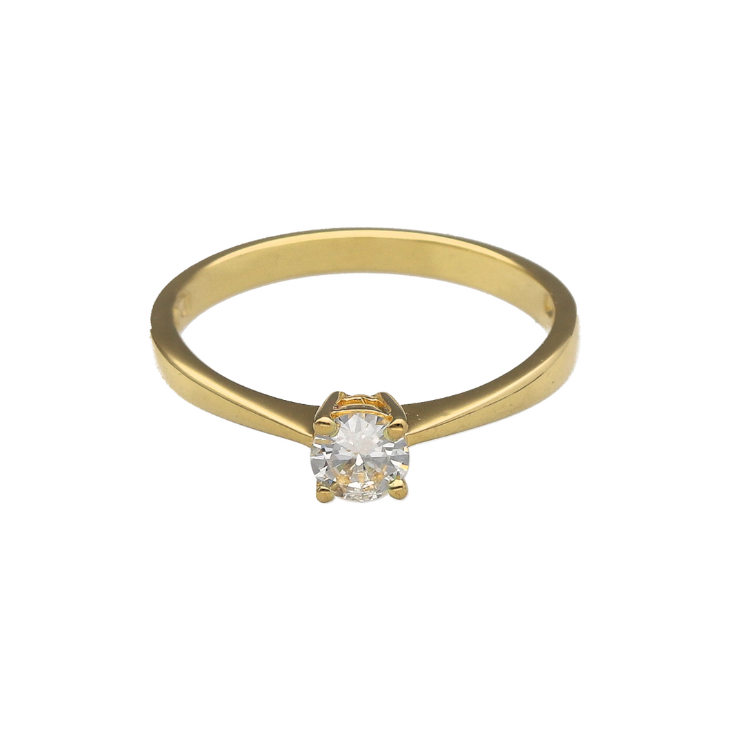 18ct Gold & Diamond Set Solitaire Ring