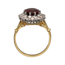 Load image into Gallery viewer, 18ct Gold Diamond &amp; Garnet Set Cluster Ring
