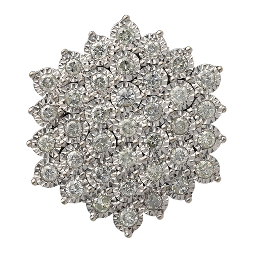 9ct Gold & Diamond Illusion Set Cluster Ring