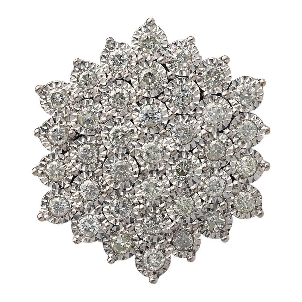 9ct Gold & Diamond Illusion Set Cluster Ring