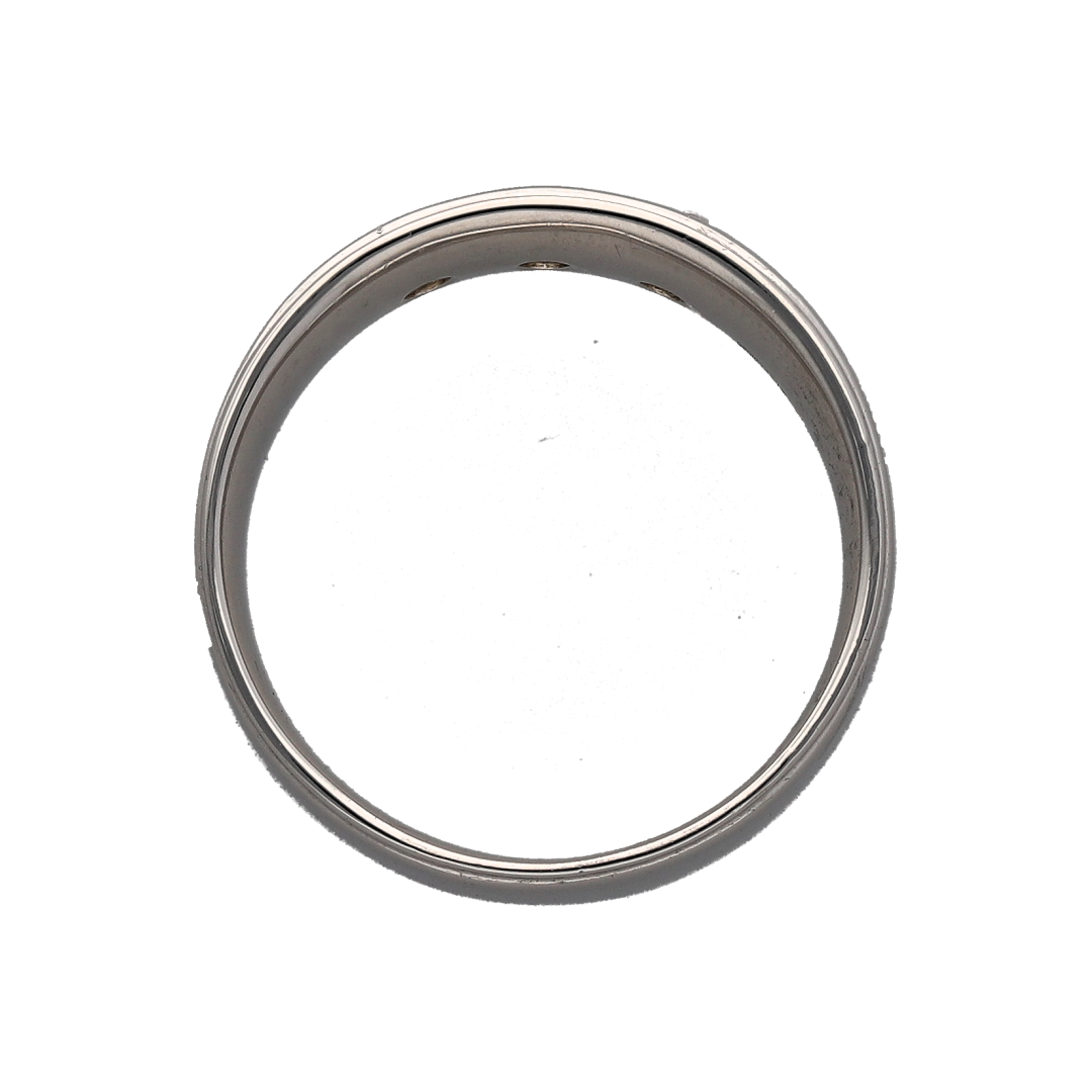 9ct White Gold & Diamond Set Band Ring
