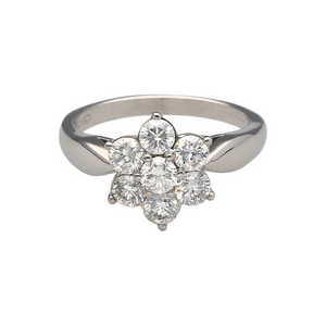 18ct White Gold & Diamond Set Cluster Ring