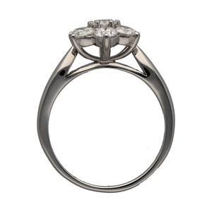 18ct White Gold & Diamond Set Cluster Ring