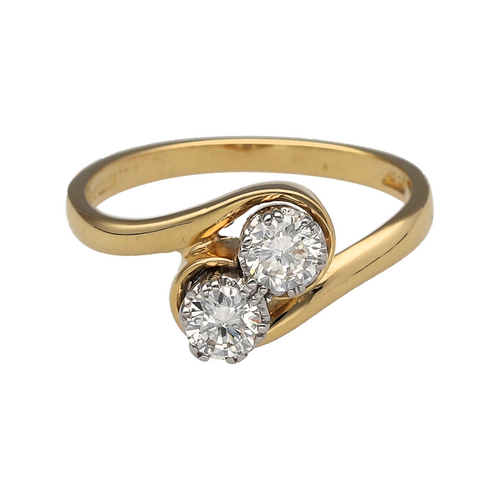 18ct Gold & Diamond Set Twist Ring