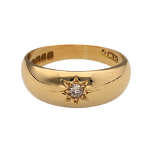 Load image into Gallery viewer, 18ct Gold &amp; Diamond Starburst Set Band Ring
