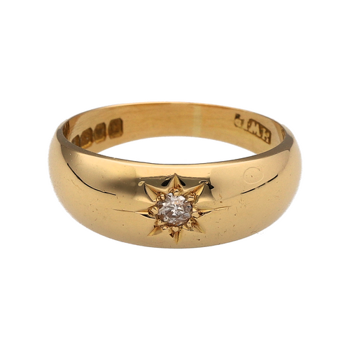 18ct Gold & Diamond Starburst Set Band Ring