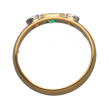 Load image into Gallery viewer, 22ct Gold Diamond &amp; Emerald Set Band Ring
