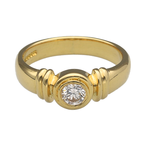 18ct Gold & Diamond Rubover Set Ring