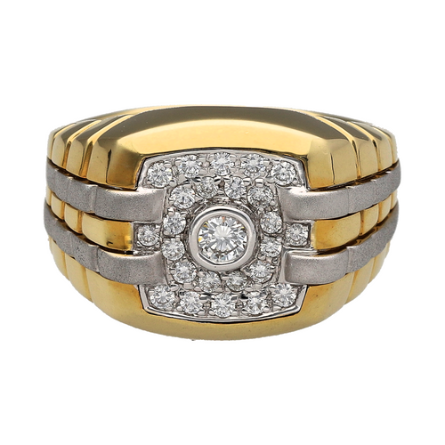 18ct Gold & Diamond Set Watch Strap Style Ring