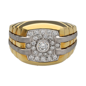 18ct Gold & Diamond Set Watch Strap Style Ring