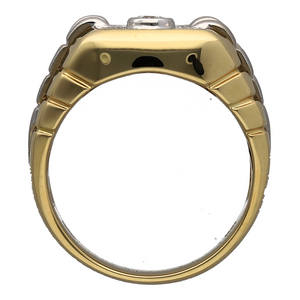 18ct Gold & Diamond Set Watch Strap Style Ring