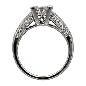 18ct White Gold & Diamond Illusion Set Princess Cut Ring